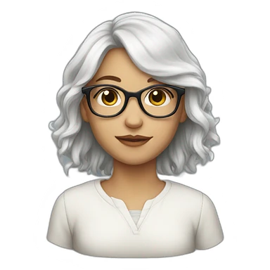 white trad girl with glasses sticker