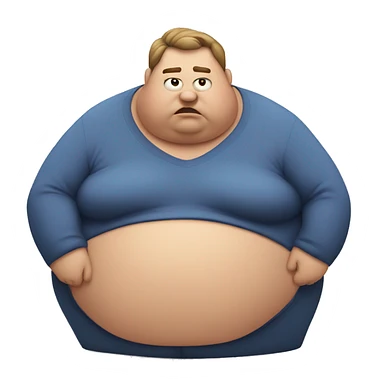 fat person looking concerned sticker