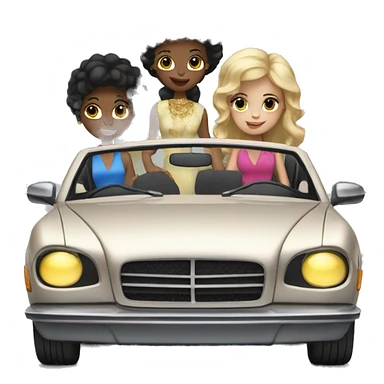 3 girls in expensive car sticker