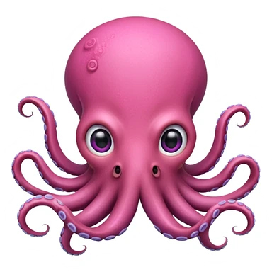 pink female octopus face sticker