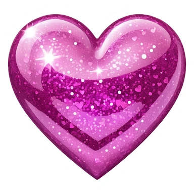heart with pink glitter sticker