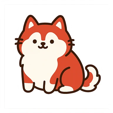 pusheen-style red siberian husky sticker