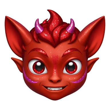 red glitter imp sticker