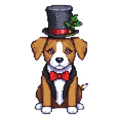 dog with a tophat sticker