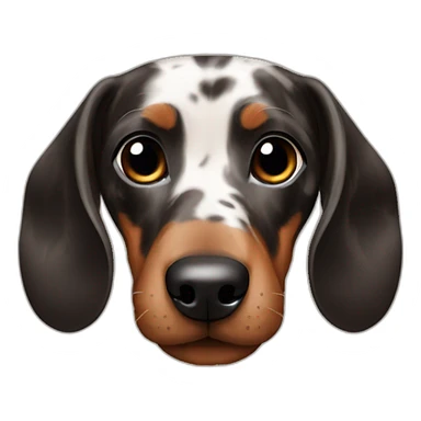 Dachshund black and brown marble sticker