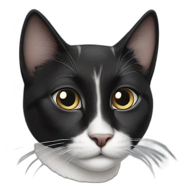 cute black-and-white-cat sticker