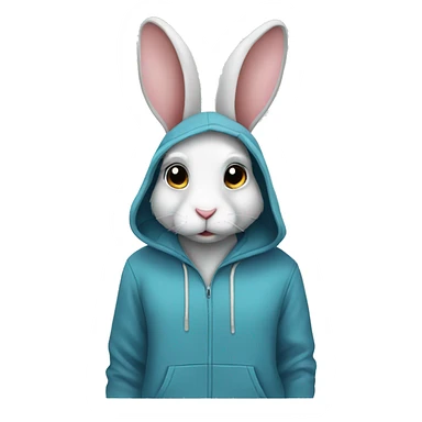 Rabbit wearing hoodie sticker