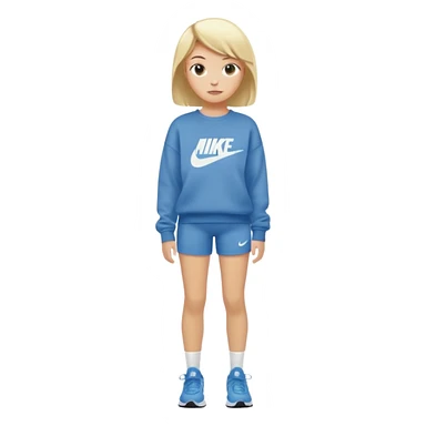  Ein Mädchen mit kurz blonden Haaren einer Baggyhose einen langen Pullover und Nike Schuhe sticker