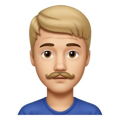 justin bieber with mustache sticker
