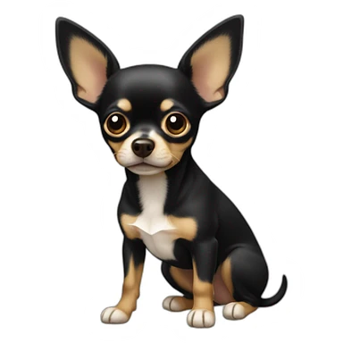 chihuahua negro con niña rubia sticker