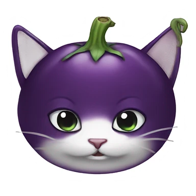 Eggplant cat sticker