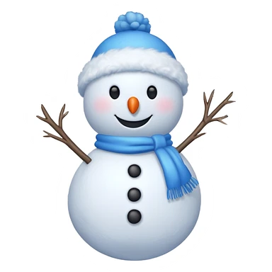 blue heart with a snowman sticker