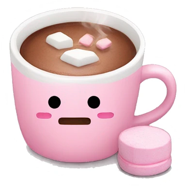 Coquette pink mug with hot chocolate and marshmallows  sticker
