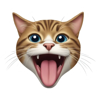 freaky cat sticking tongue out  sticker