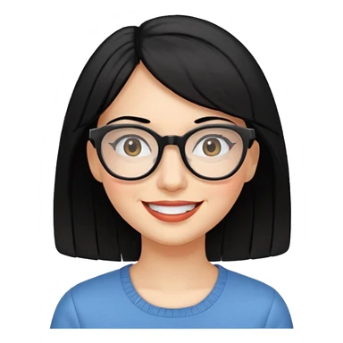 franja, oculos, cabelo preto sticker