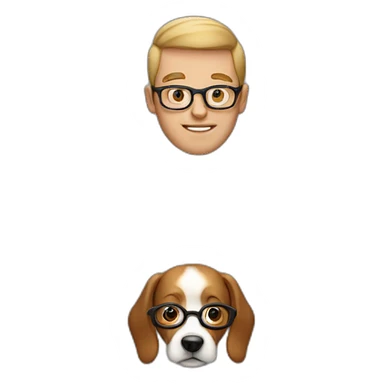 man-with-an-oval-shaped-face-with-glasses-and-dog-ears-and-dog-nose sticker