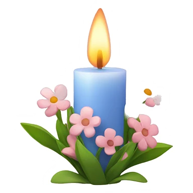 Spring candle with flowers  sticker