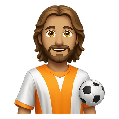 Jésus Christ play soccer orange sticker