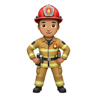 Firefighter pointing to his knee sticker