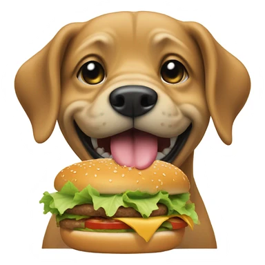 Dog eating burgers sticker
