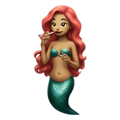 Mermaid smoking a cigarette sticker
