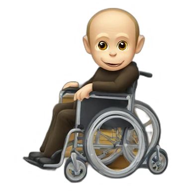vladimir putin monkey wheelchair on stairs sticker
