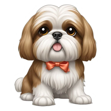 Dog Shih Tzu with a bow on his head full-body sticker