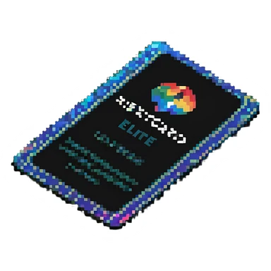 Elite keycard with holographic effect and special member text sticker