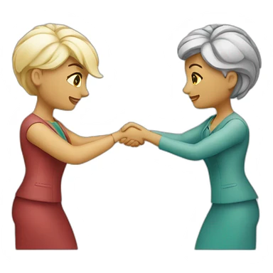 two white business women with different hair colors shaking hands sticker