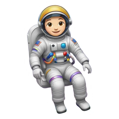 Astronaut riding rainbow sticker