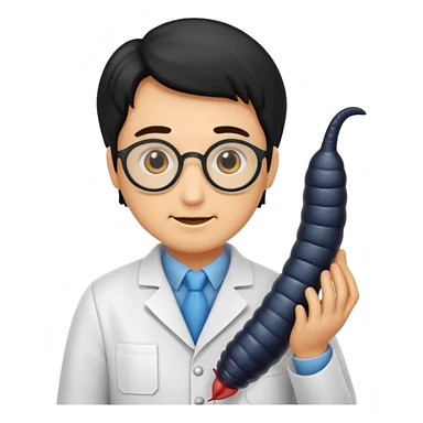 scientist with leech sticker