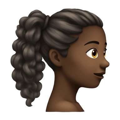 girl profile hair flying sticker