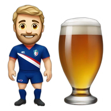 Rugbymen France Beer sticker