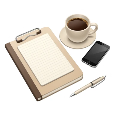 Realistic work  essentials with neutral color sticker