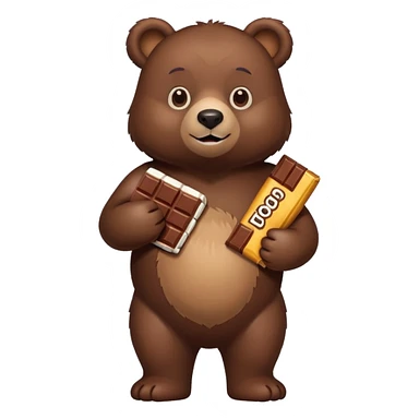 A bear with chocolate sticker