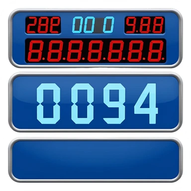 electronic score board blue (#00A3E0) and red (#F9423A) sticker