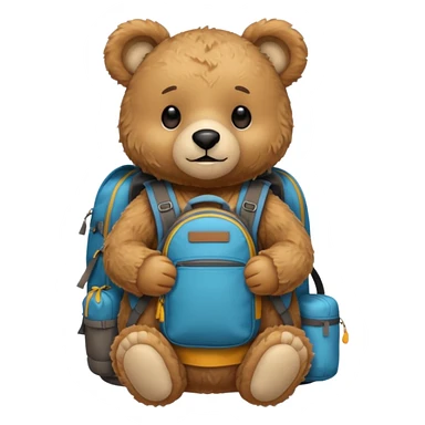 Teddy bear camping sticker