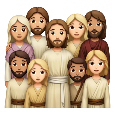 Jesus and disciples with women sticker