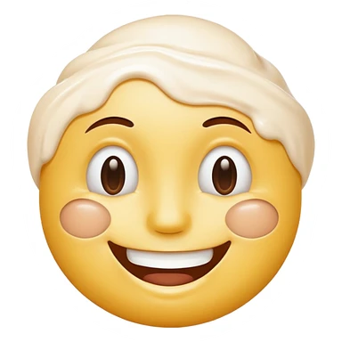 a smiley face with cream all over the face sticker