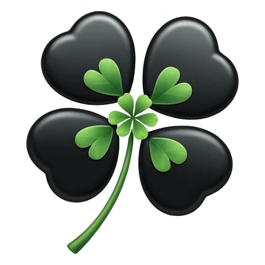 5 leaf clover all black  sticker
