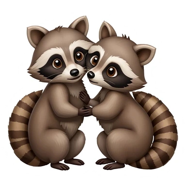 Raccoons kissing sticker