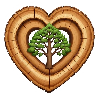 emoji heart shape buy with realistic + tree rings inside. sticker