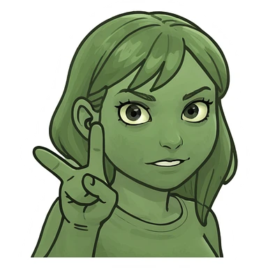 Girl flipping off sticker