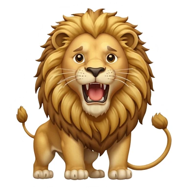 Lion – Golden mane, roaring, standing proudly sticker