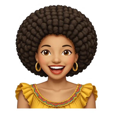 Black woman with an afro laughing hard sticker