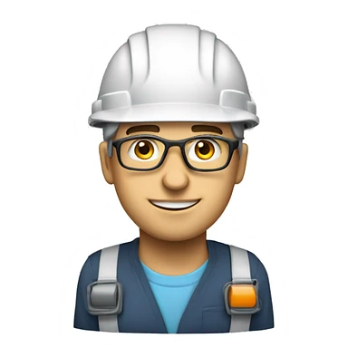 Caucasian  engineer man wearing a safety helmet, safety glasses and earplugs sticker