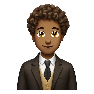 rich boy with curly brown hair sticker