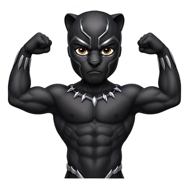 Black Panther making X with arms sticker