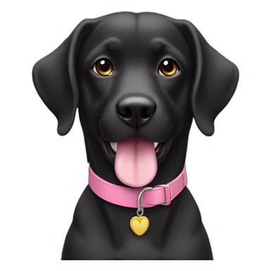 perra negra con collar rosado sticker