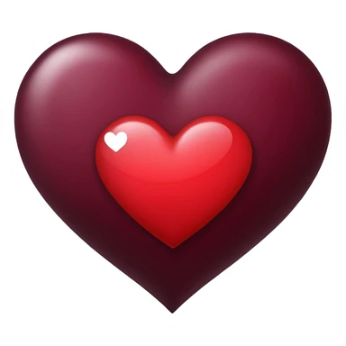 Genera un emoji de un corazón blanco con color vino tinto , sencillo y lindo  sticker